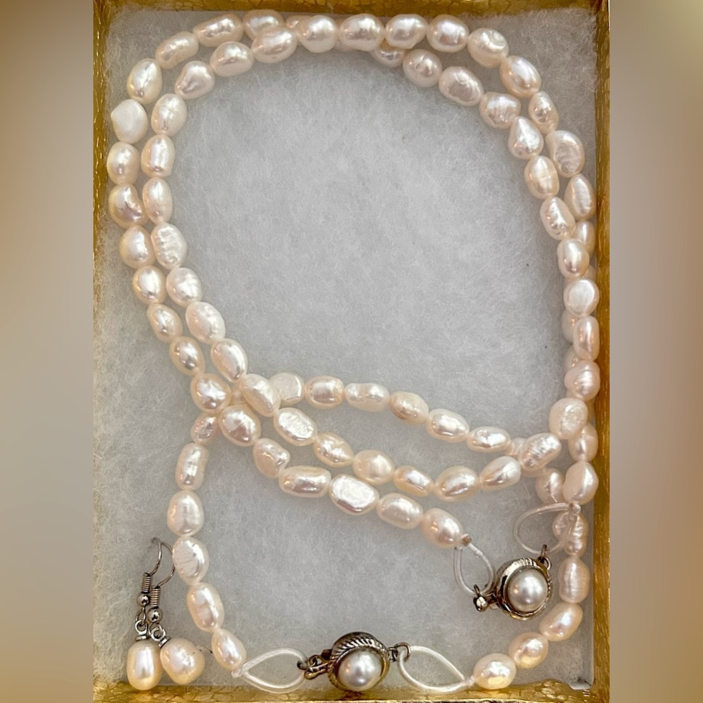 White beaded 3 piece set
